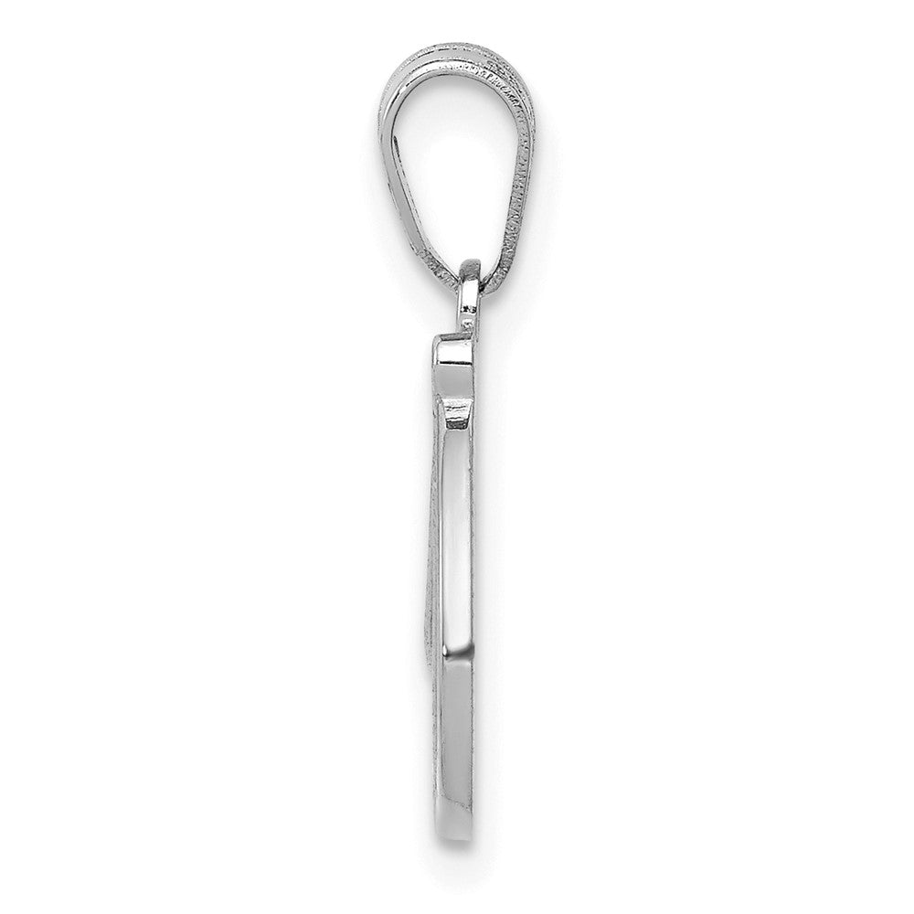 14KW White Gold Script Letter D Initial Pendant
