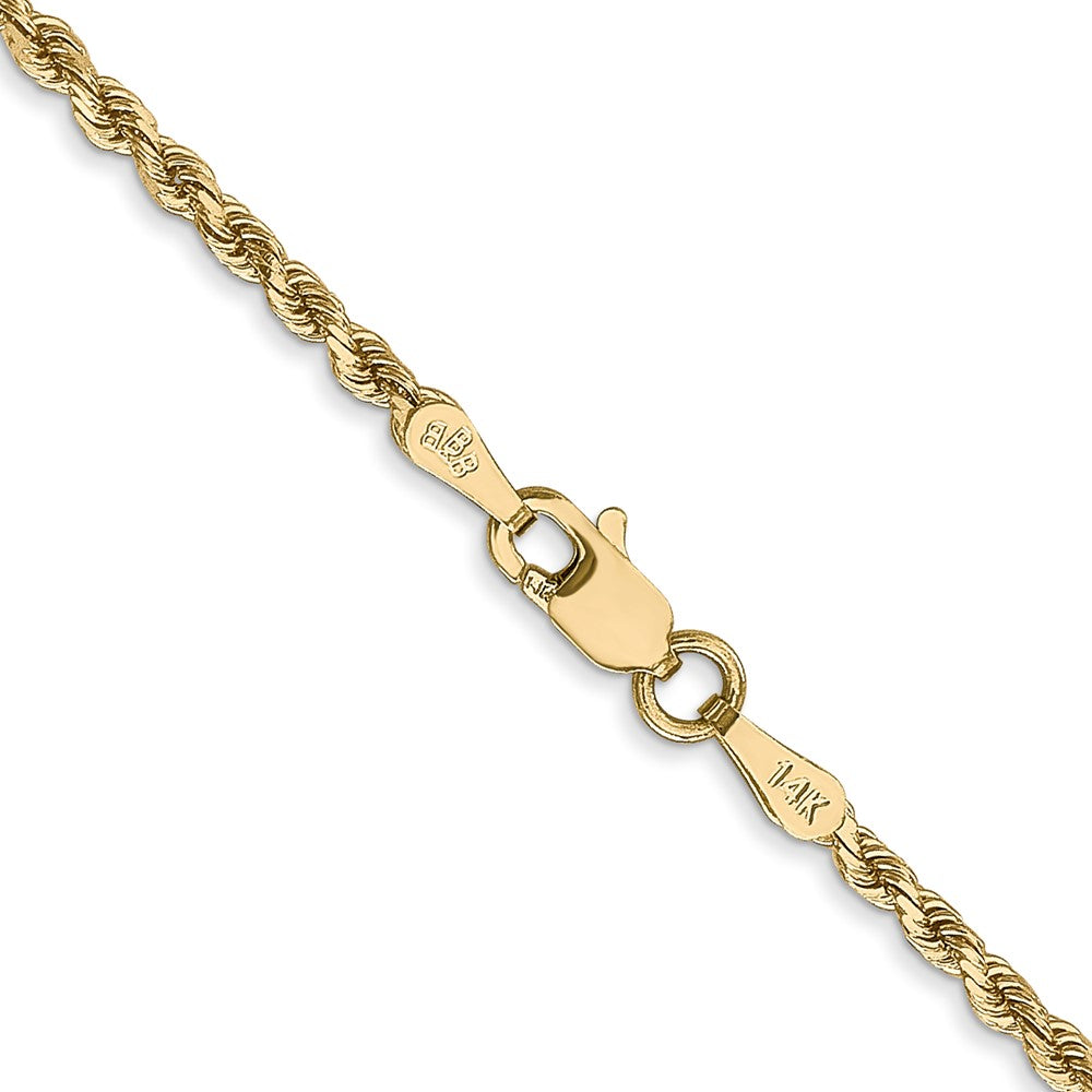 14K 30 inch 2mm Diamond-cut Rope with Lobster Clasp Chain