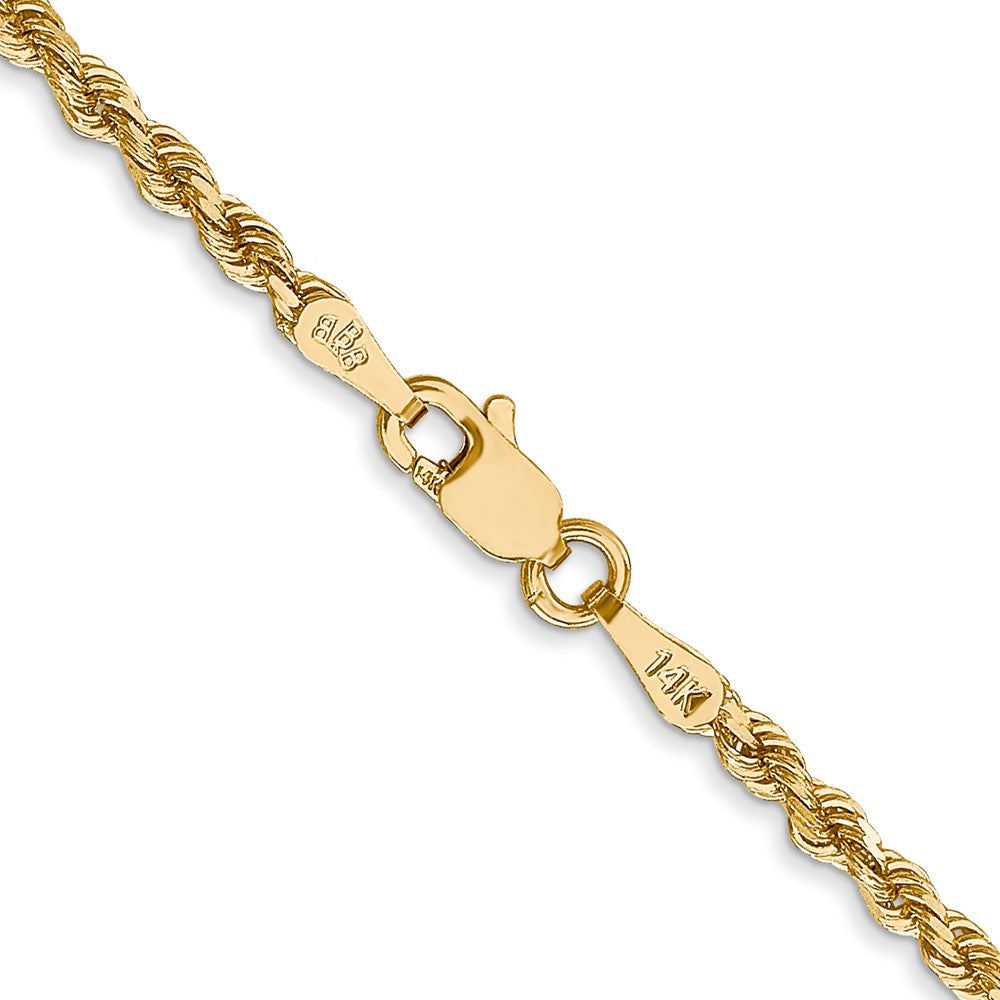 14K 28 inch 2.25mm Diamond-cut Rope with Lobster Clasp Chain