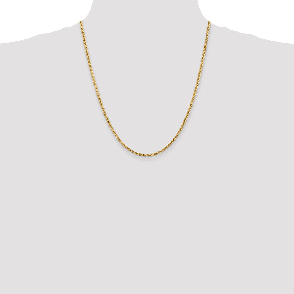 14K 22 inch 2.75mm Diamond-cut Rope with Lobster Clasp Chain