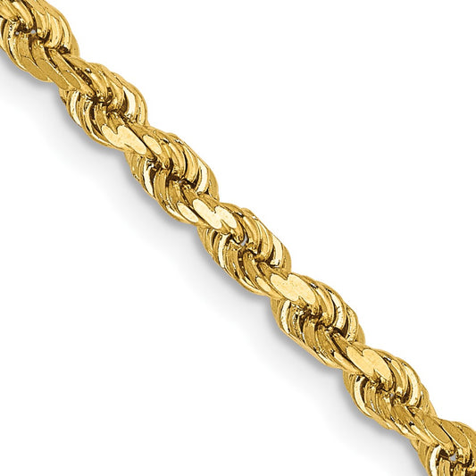 14K 26 inch 2.75mm Diamond-cut Rope with Lobster Clasp Chain