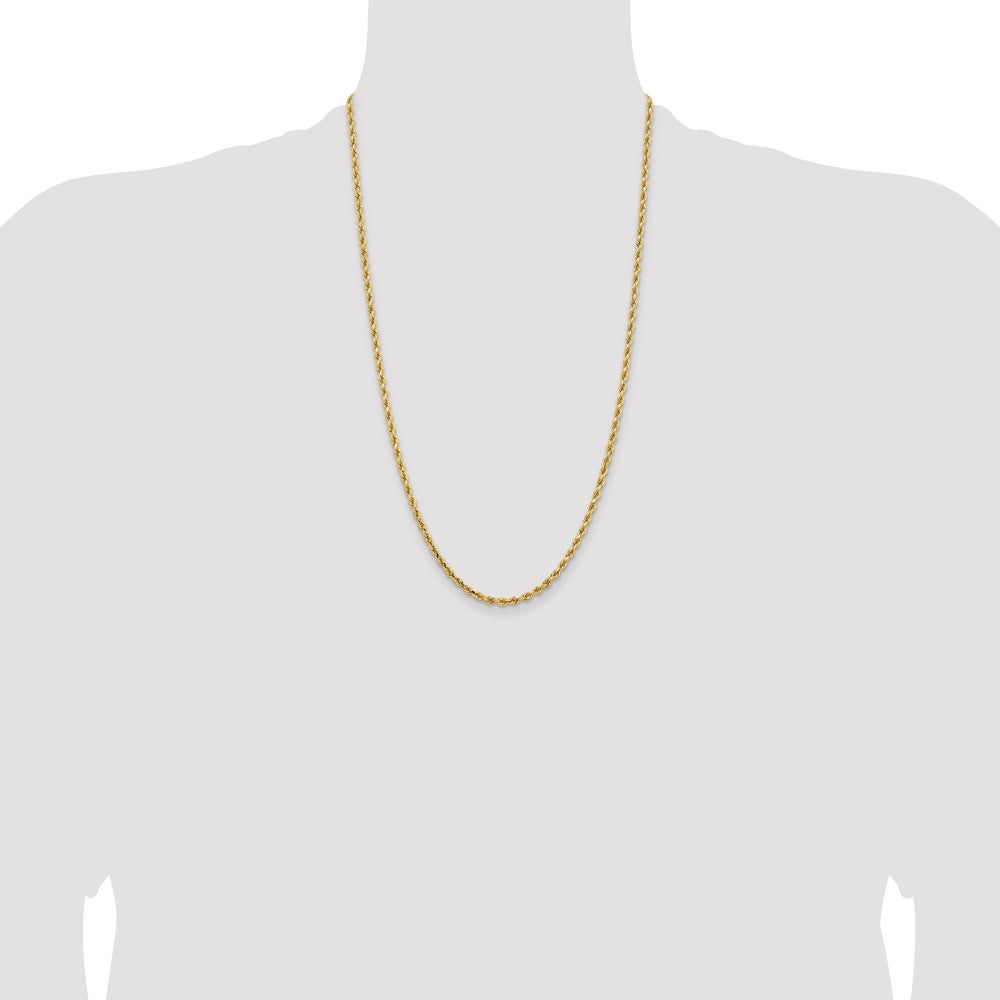 14K 26 inch 3.25mm Diamond-cut Rope with Lobster Clasp Chain