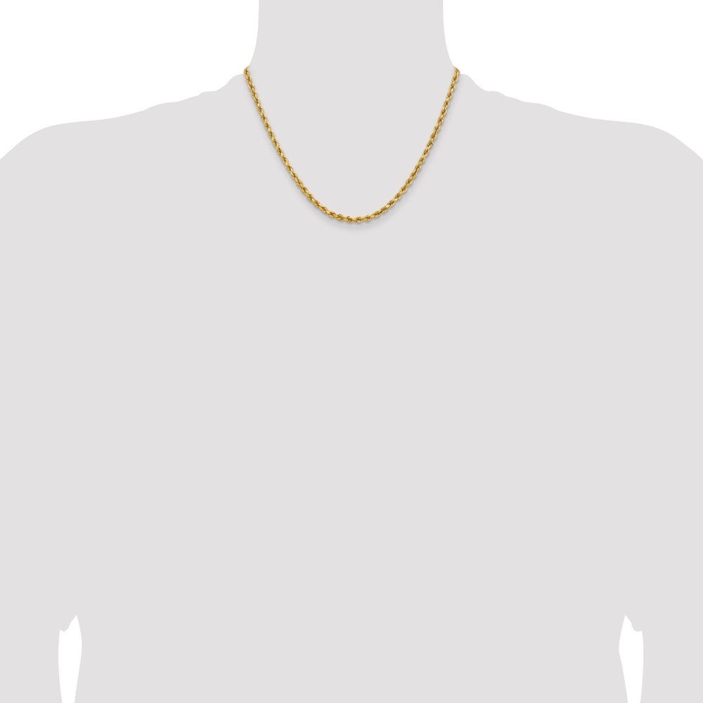 14K 18 inch 3.75mm Diamond-cut Rope with Lobster Clasp Chain