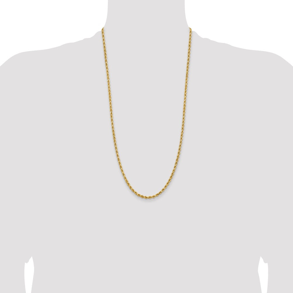 14K 28 inch 3.75mm Diamond-cut Rope with Lobster Clasp Chain