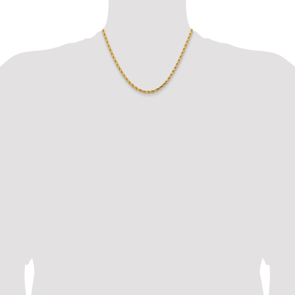 14K 18 inch 4.25mm Diamond-cut Rope with Lobster Clasp Chain