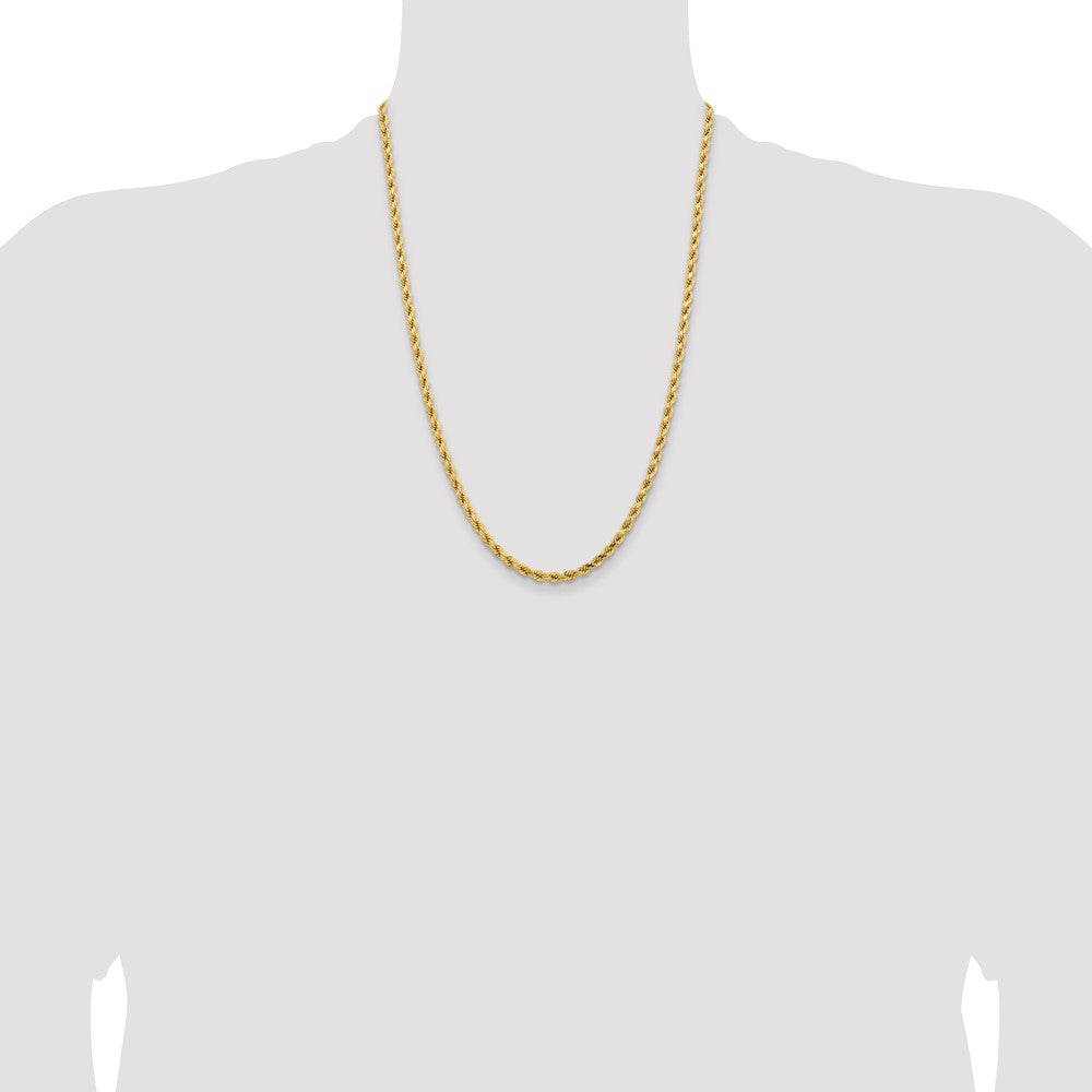 14K 24 inch 4.25mm Diamond-cut Rope with Lobster Clasp Chain