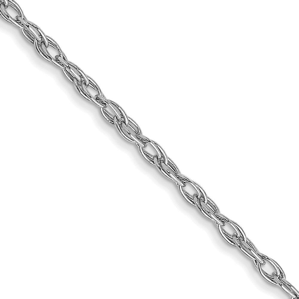 14K White Gold 20 inch Carded 1.35mm Cable Rope with Spring Ring Clasp Chain