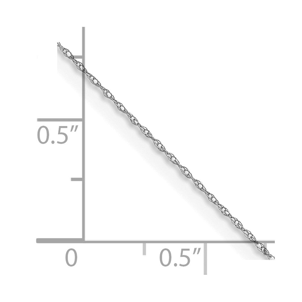 14k White Gold .4 mm Carded Cable Rope Chain