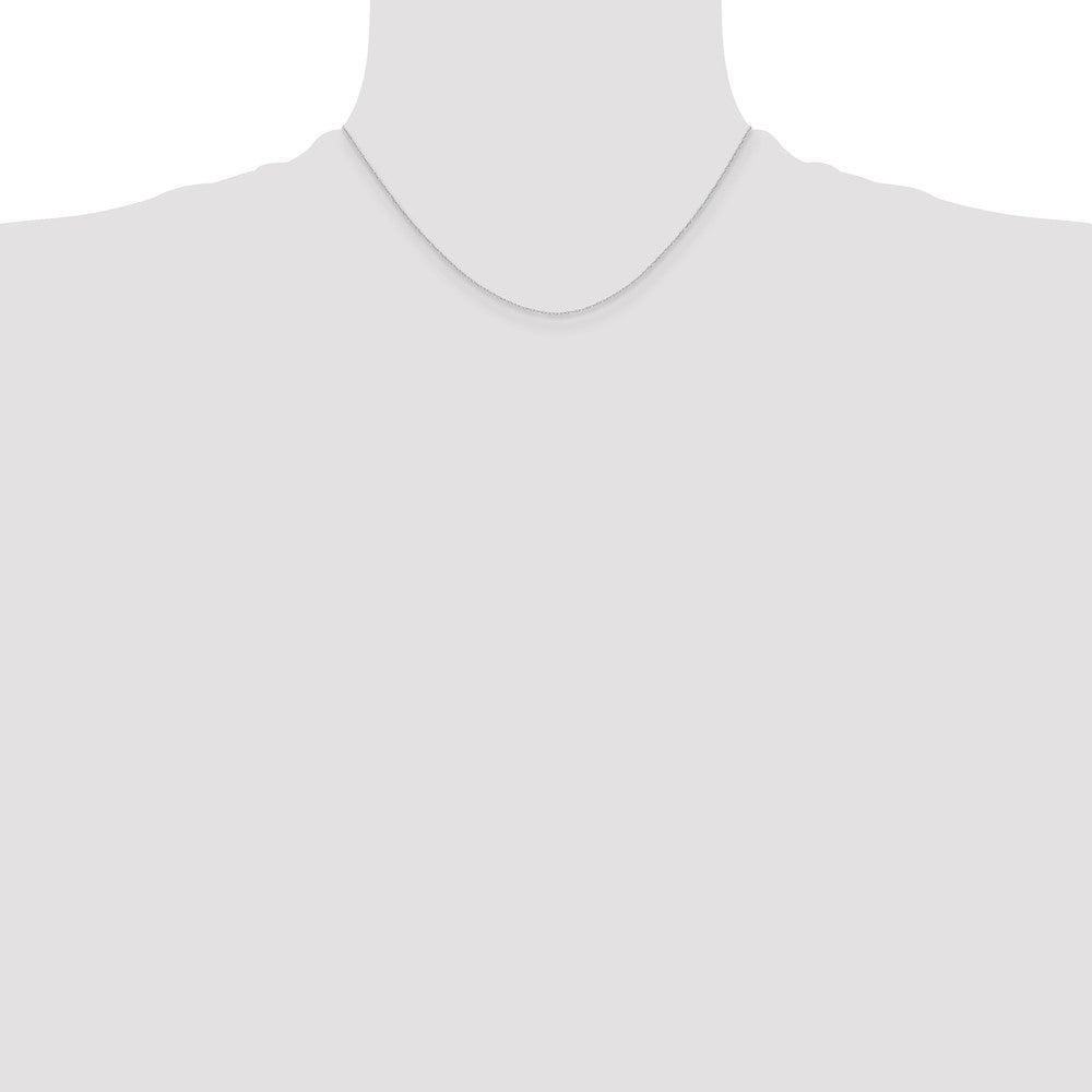 14k White Gold .4 mm Carded Cable Rope Chain