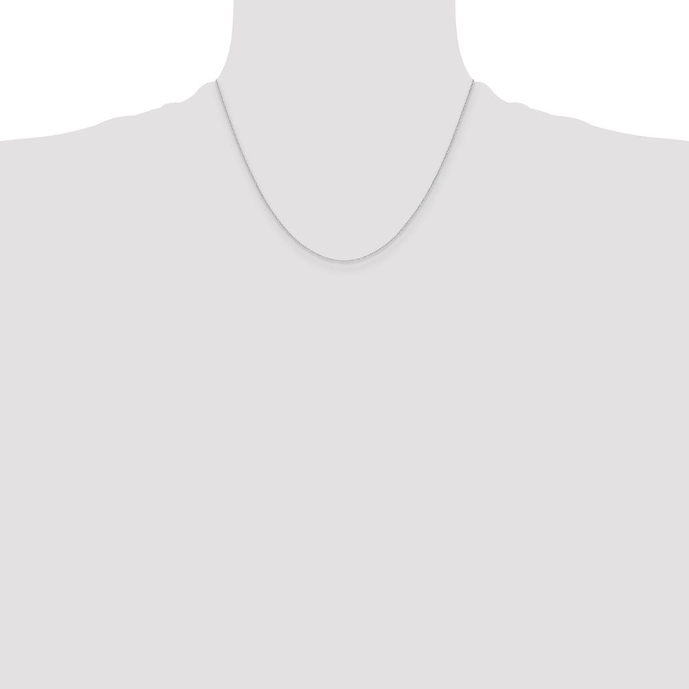 14k White Gold .4 mm Carded Cable Rope Chain