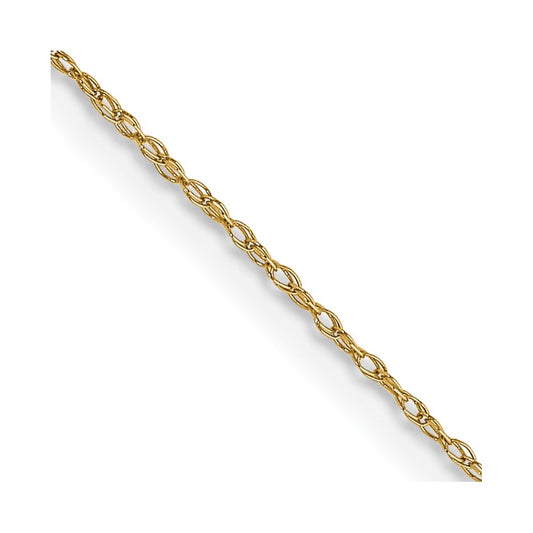 14K 22 inch Carded .5mm Cable Rope with Spring Ring Clasp Chain