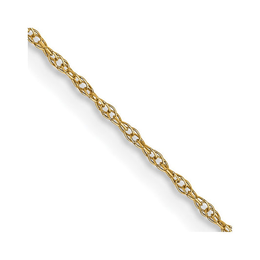 14K 16 inch Carded .6mm Cable Rope with Spring Ring Clasp Chain