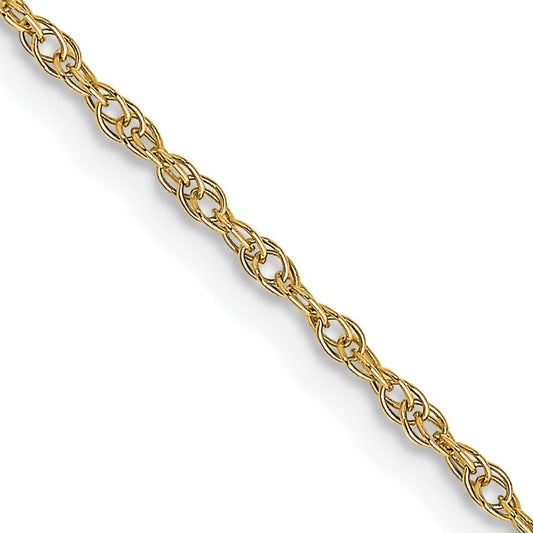 14K 20 inch Carded 1.15mm Cable Rope with Spring Ring Clasp Chain