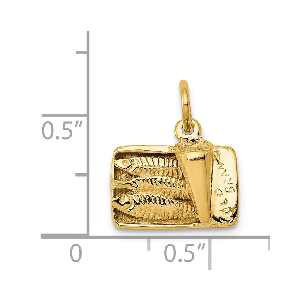 14K 3D Sardine Can Charm