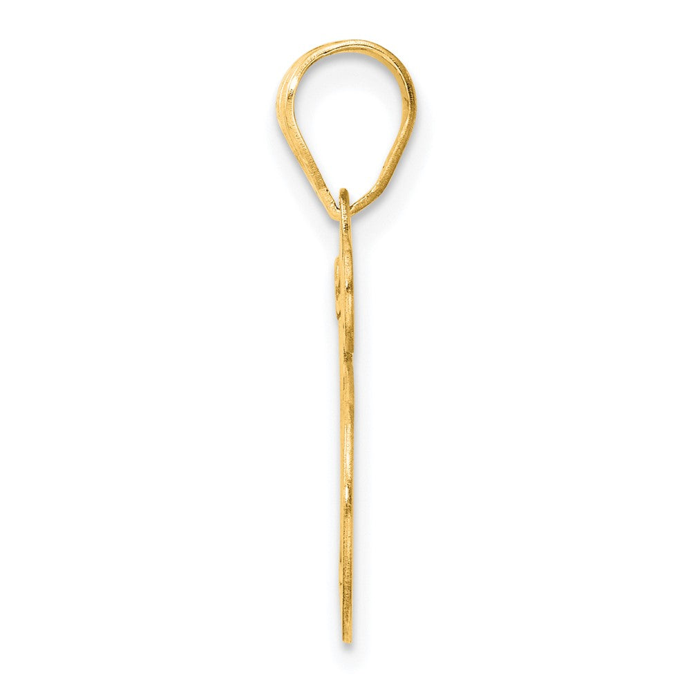 14k Polished Etched Number 15 Pendant