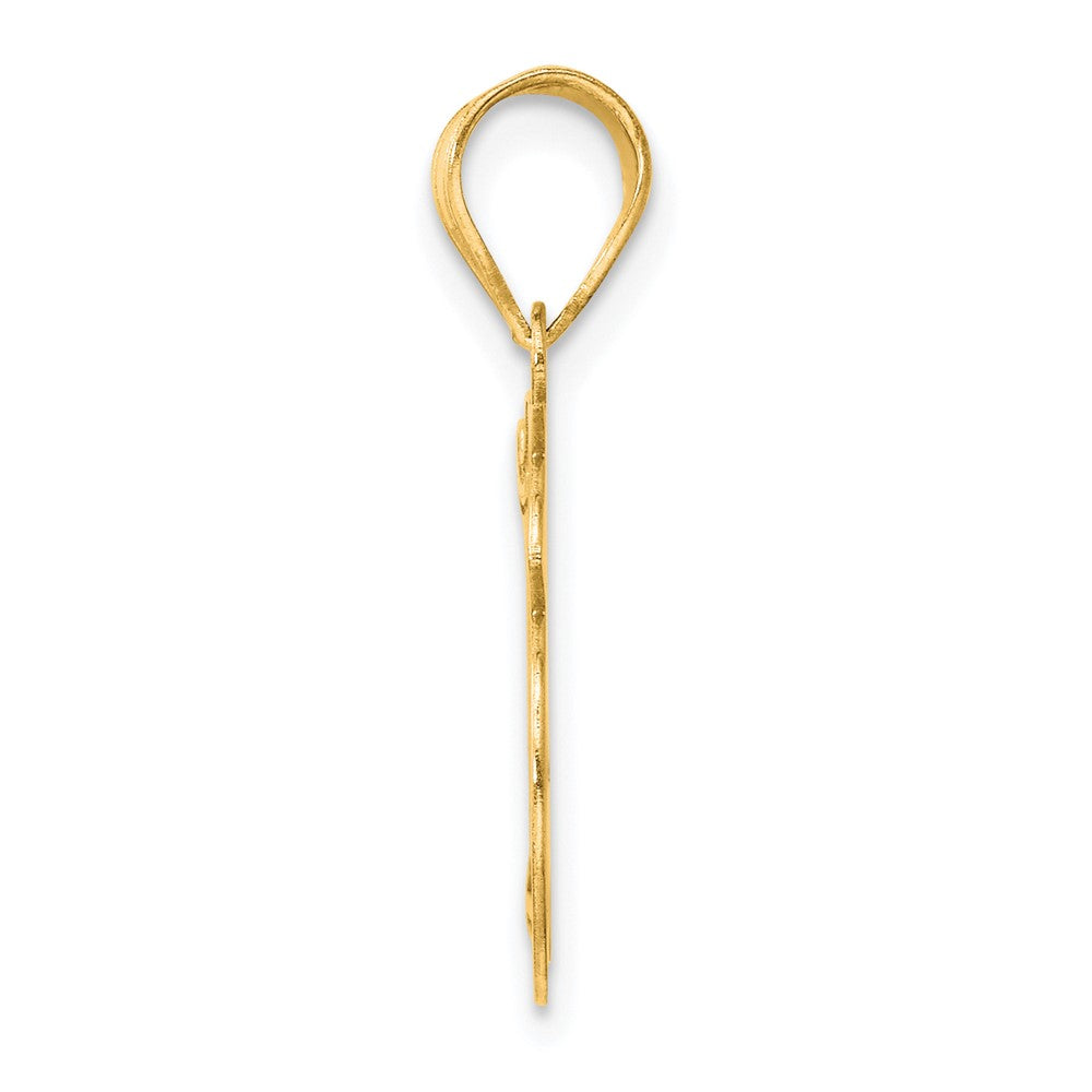14k Polished Etched Number 16 Pendant