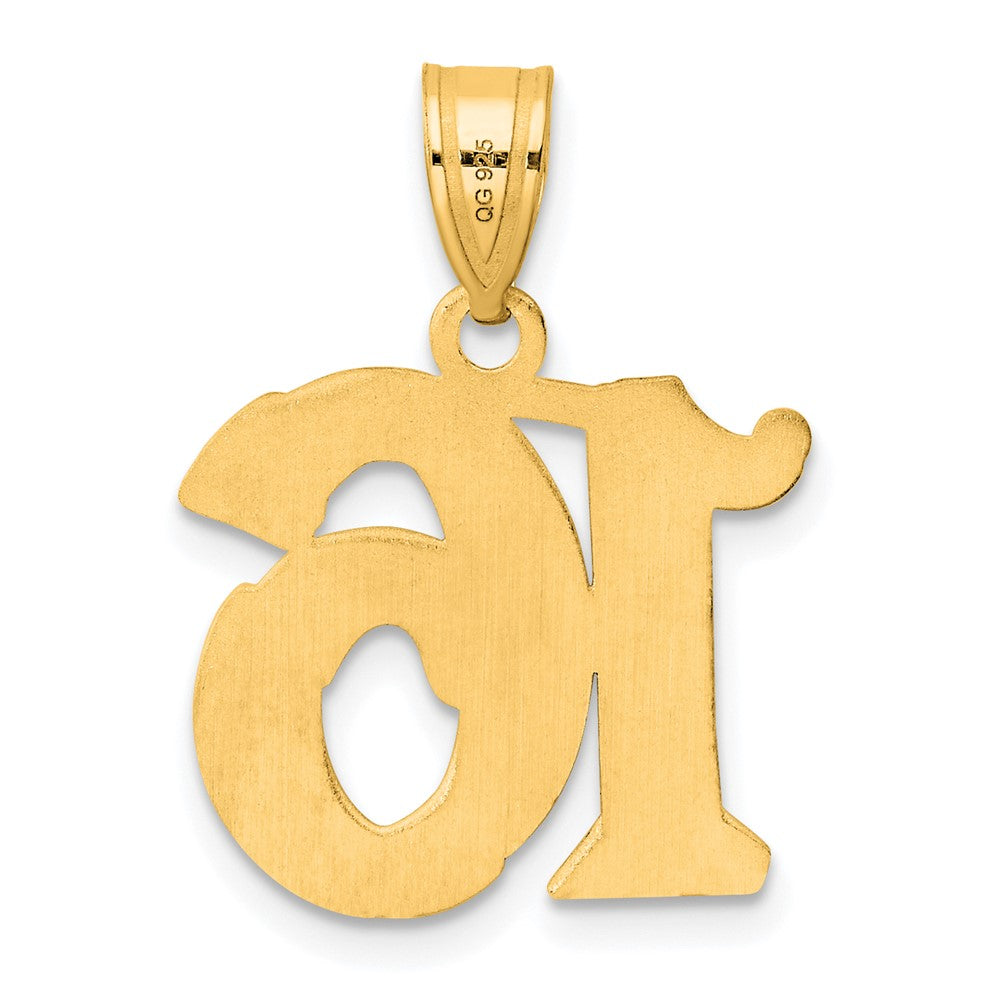 14k Polished Etched Number 16 Pendant