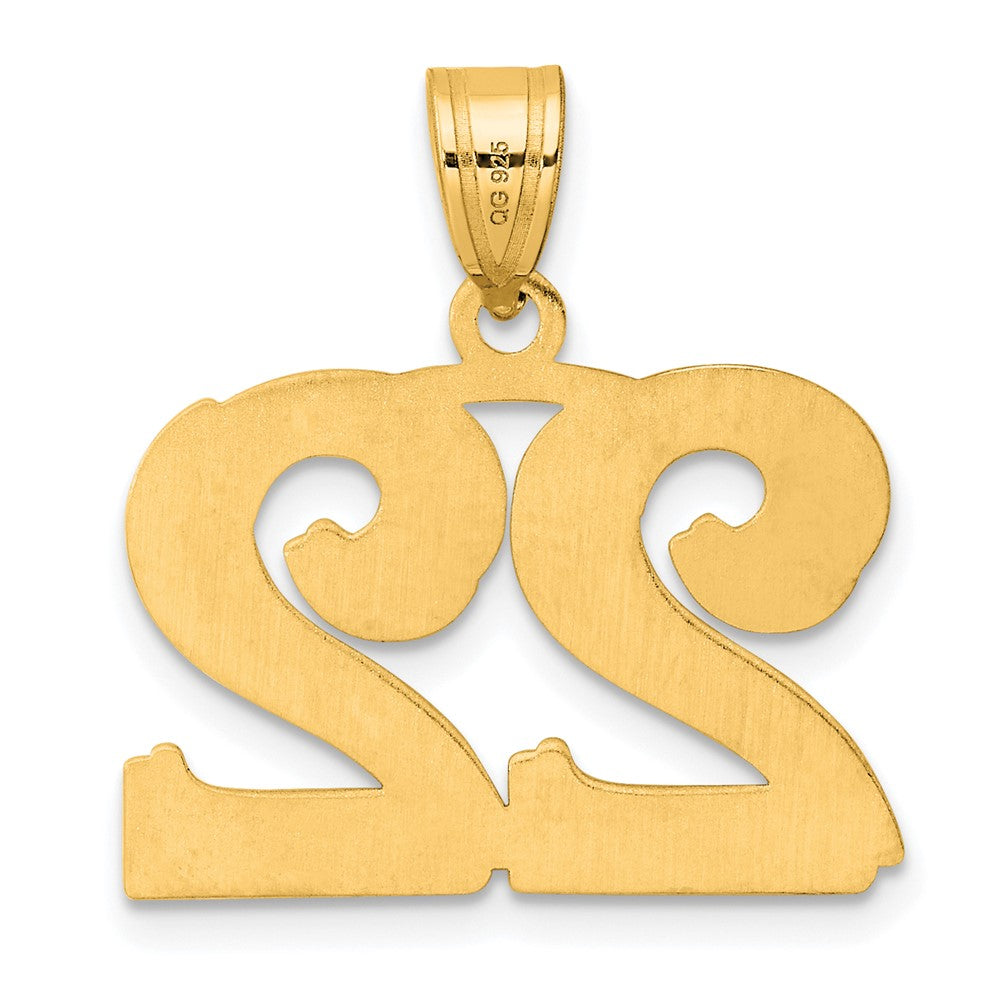 14k Polished Etched Number 22 Pendant