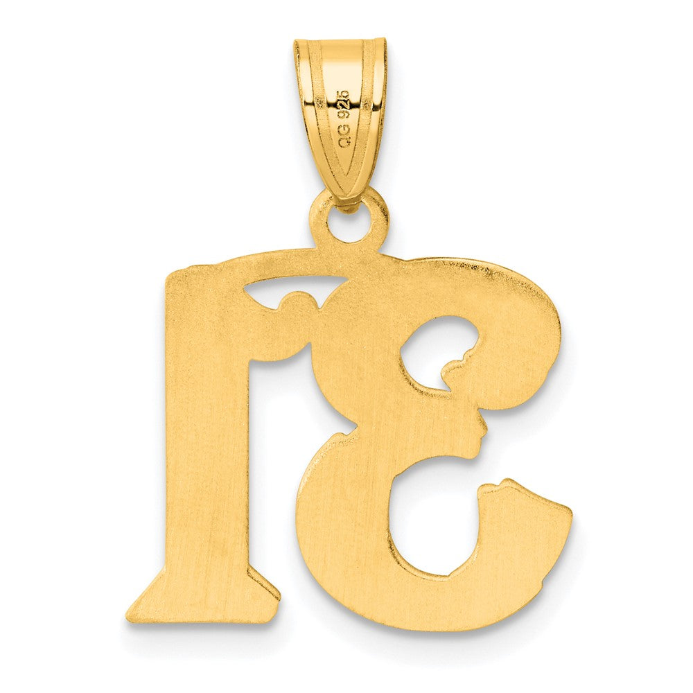 14k Polished Etched Number 31 Pendant