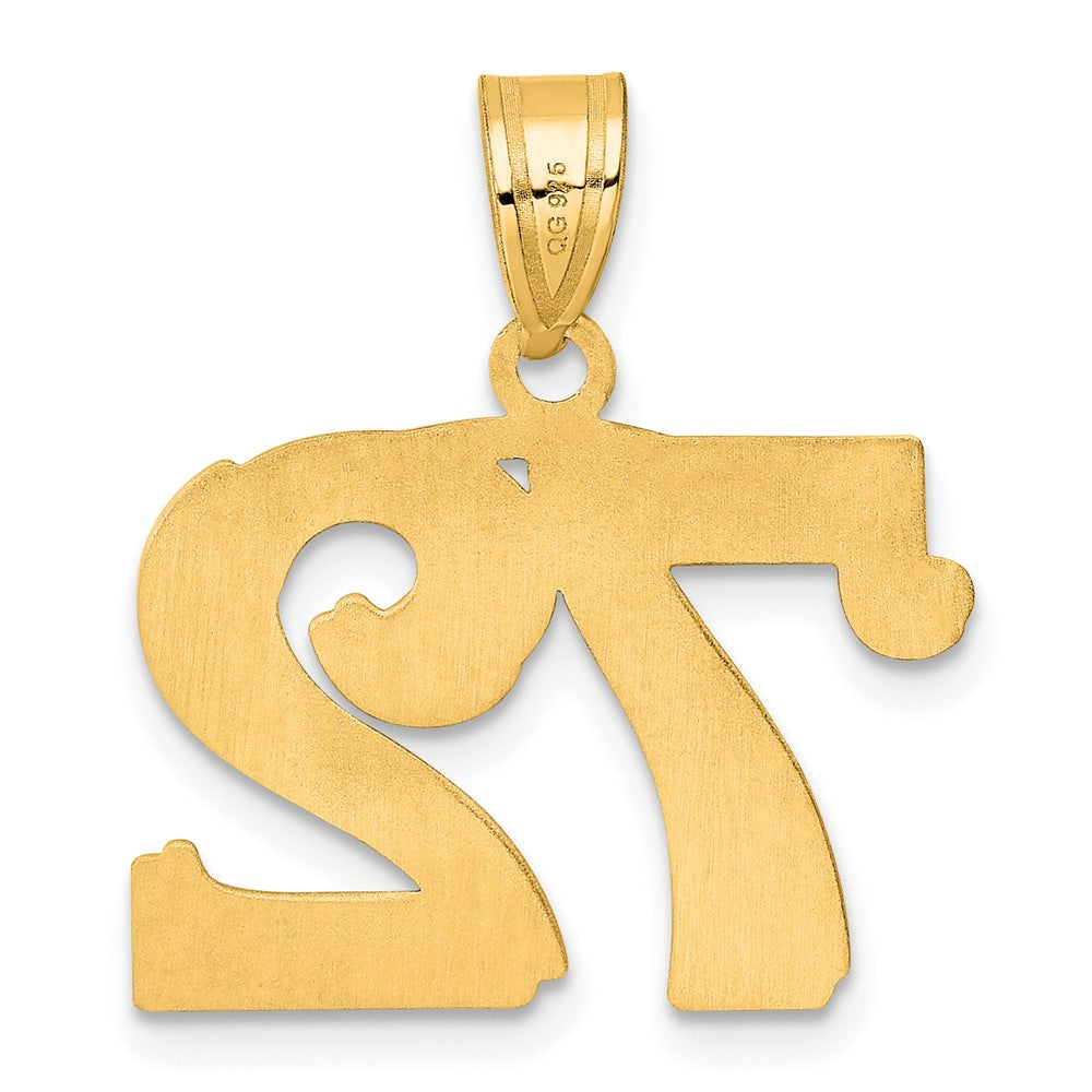 14k Polished Etched Number 72 Pendant