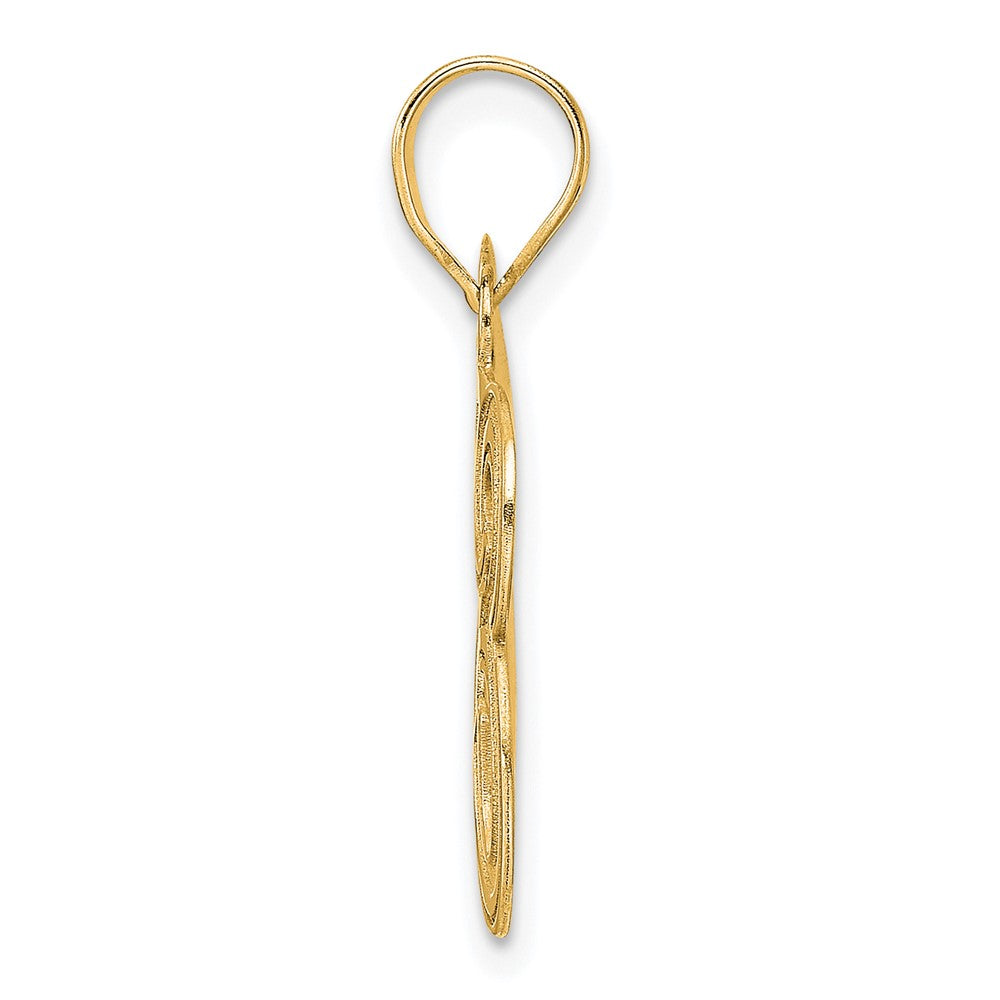 14k Polished Etched Number 83 Pendant