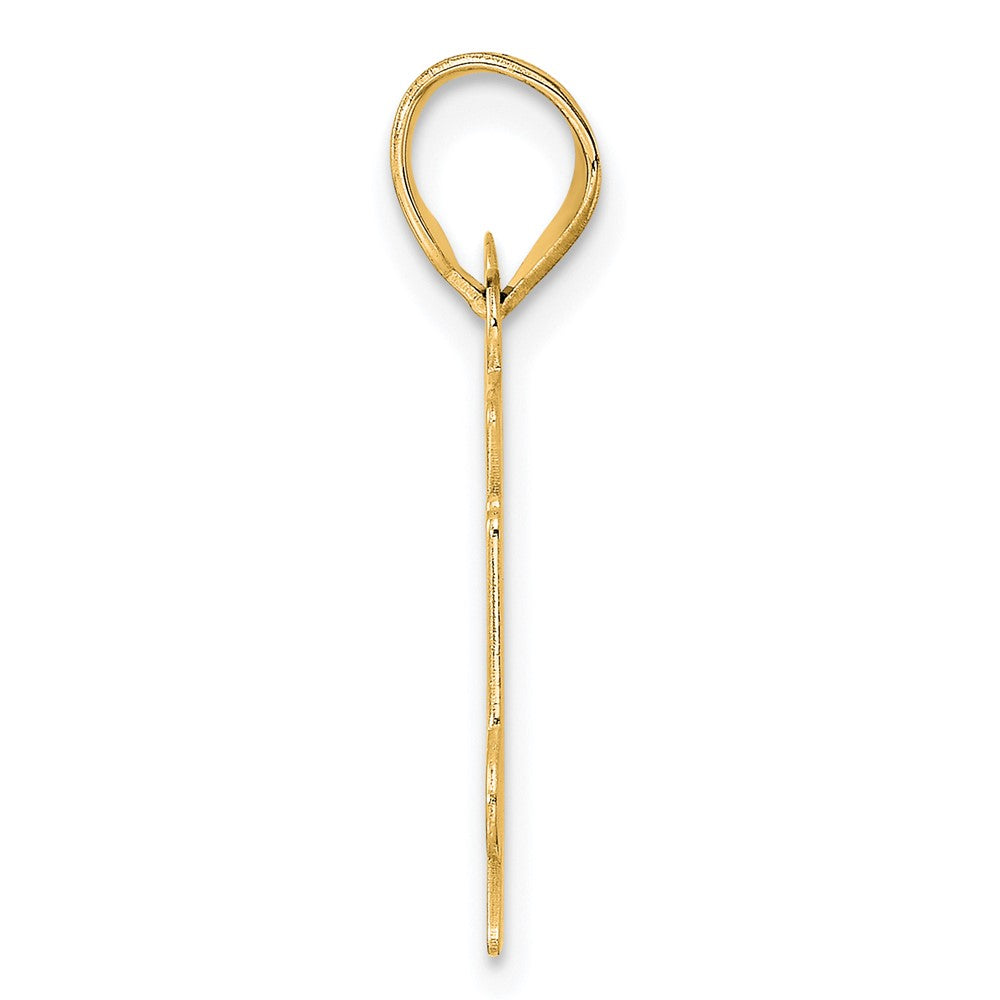14k Polished Etched Number 84 Pendant