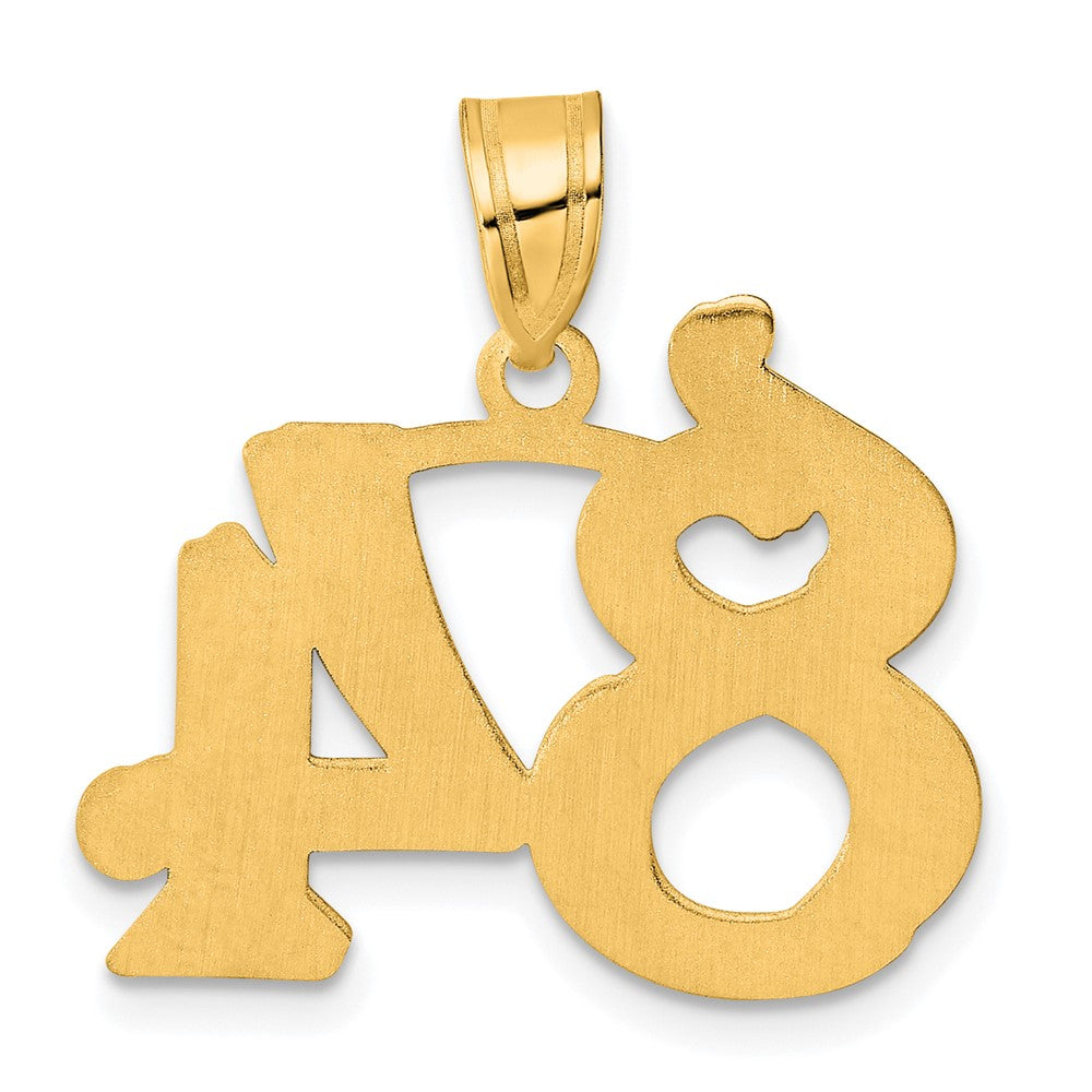 14k Polished Etched Number 84 Pendant