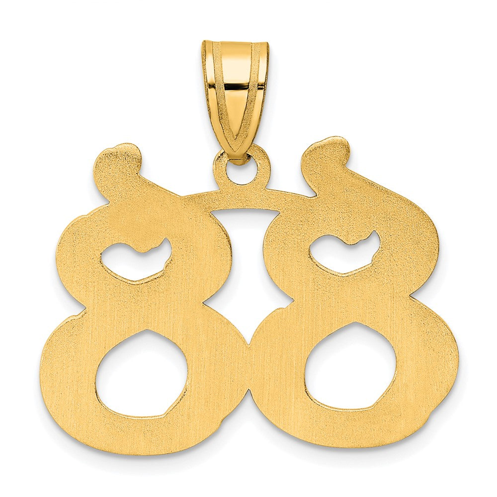 14k Polished Etched Number 88 Pendant