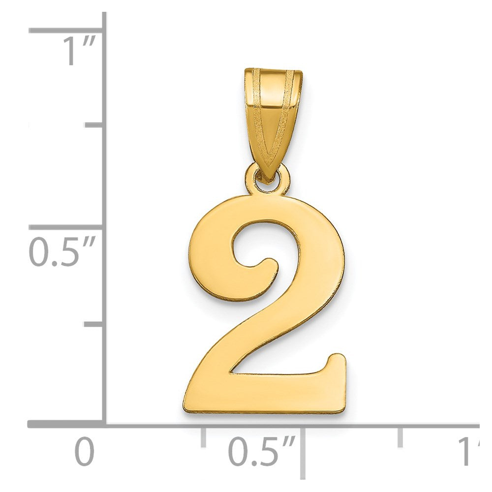 14k Polished Number 2 Pendant