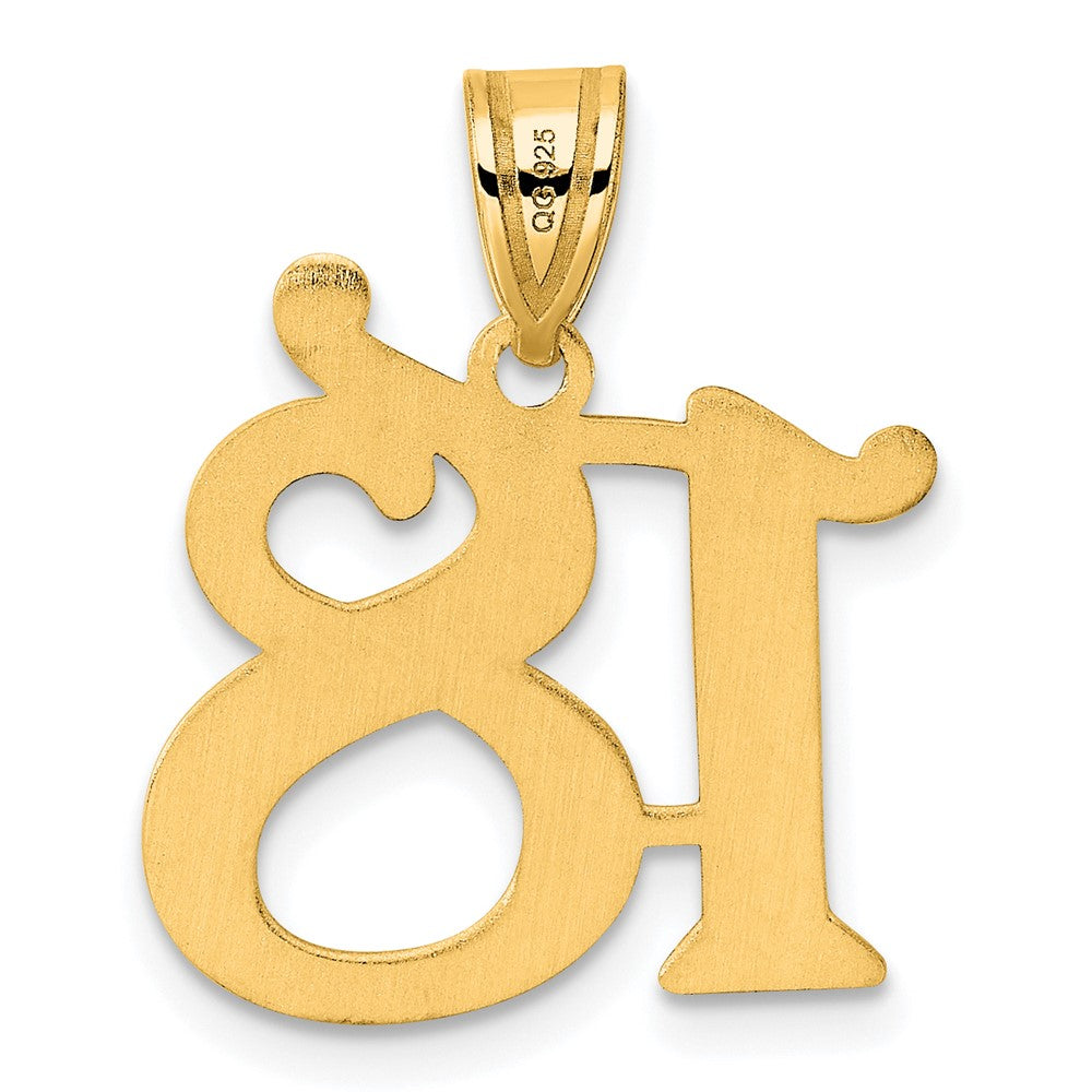 14k Polished Number 18 Pendant
