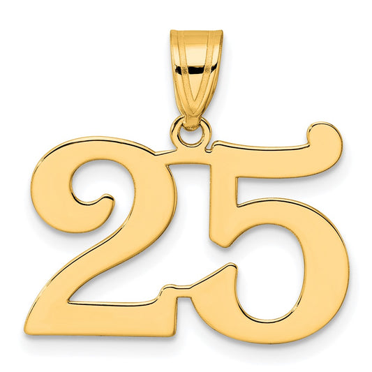 14k Polished Number 25 Pendant