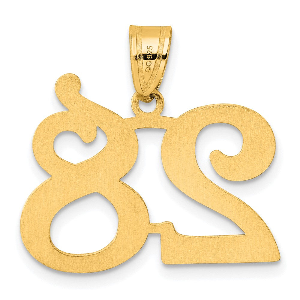 14k Polished Number 28 Pendant