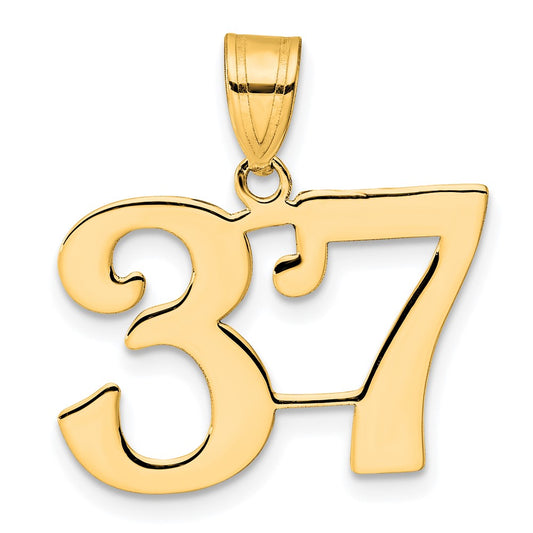 14k Polished Number 37 Pendant