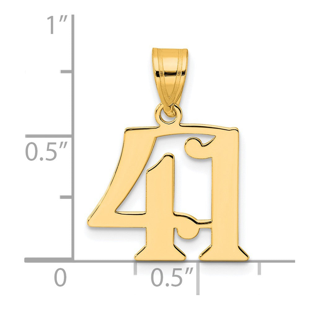 14k Polished Number 41 Pendant