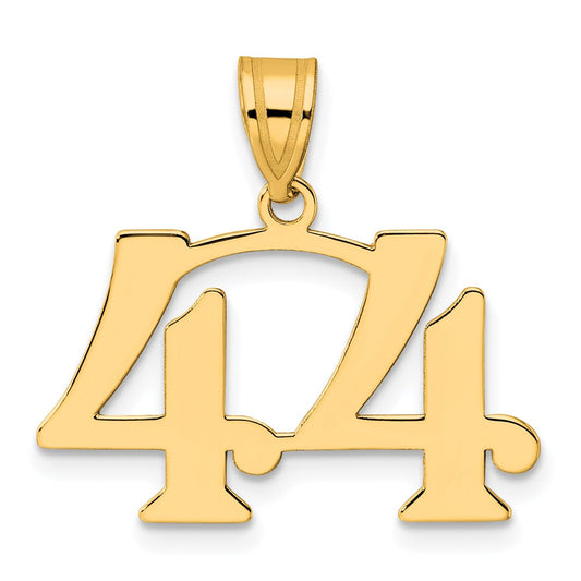 14k Polished Number 44 Pendant
