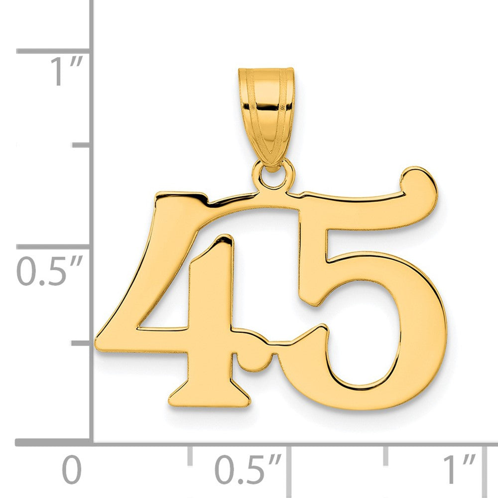 14k Polished Number 45 Pendant