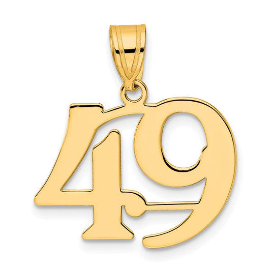 14k Polished Number 49 Pendant