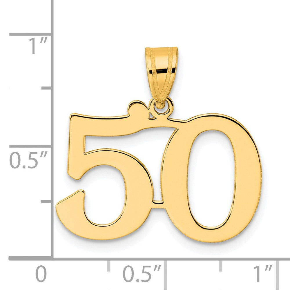 14k Polished Number 50 Pendant