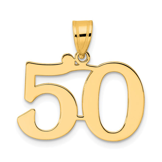 14k Polished Number 50 Pendant