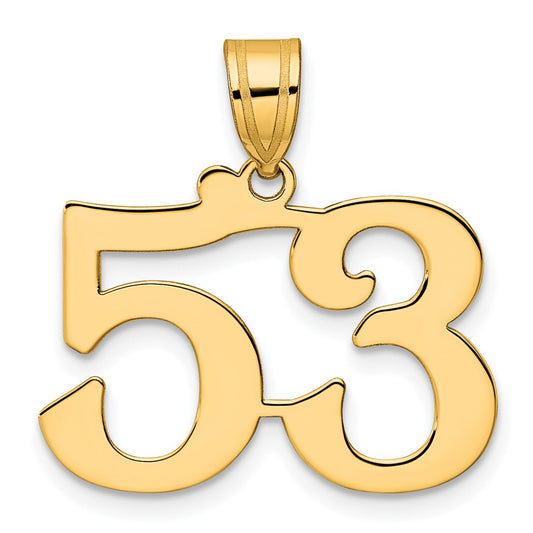 14k Polished Number 53 Pendant