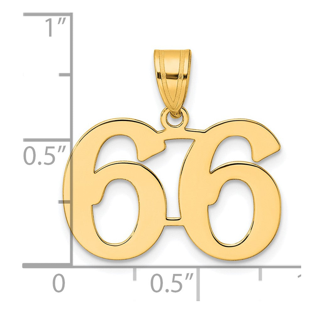 14k Polished Number 66 Pendant