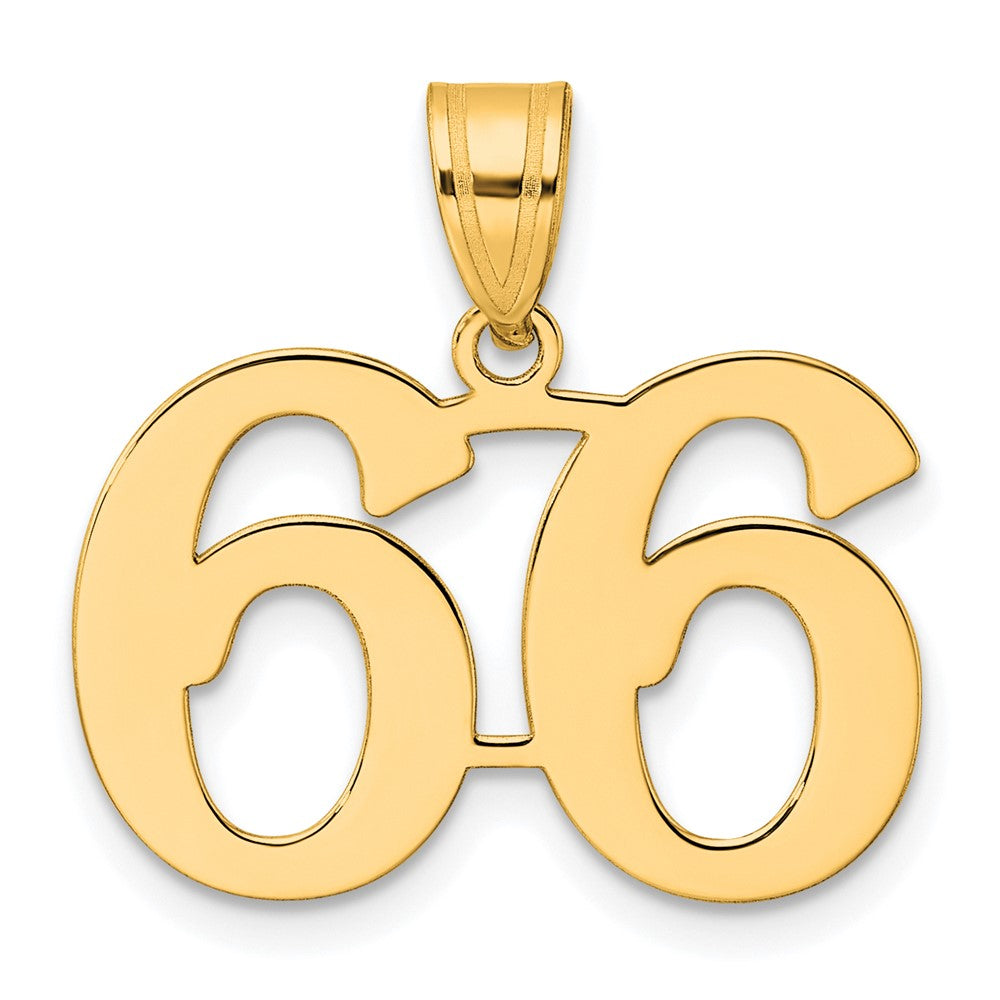 14k Polished Number 66 Pendant