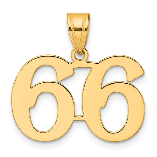 14k Polished Number 66 Pendant