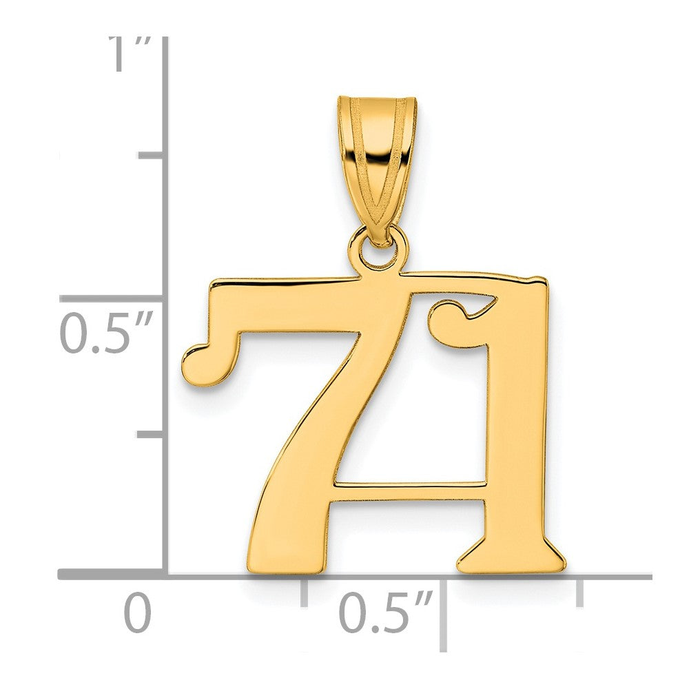 14k Polished Number 71 Pendant