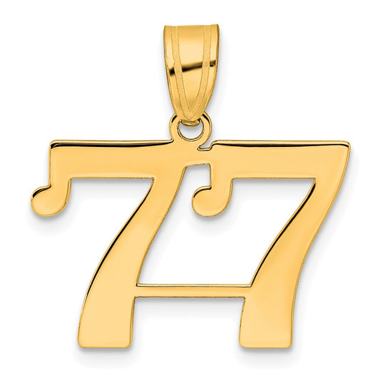 14k Polished Number 77 Pendant