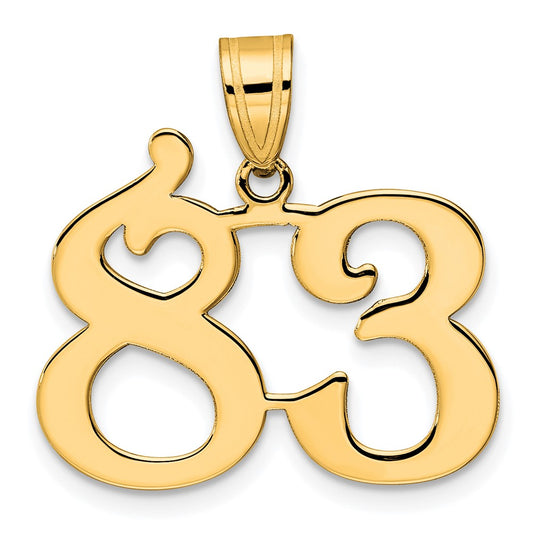 14k Polished Number 83 Pendant