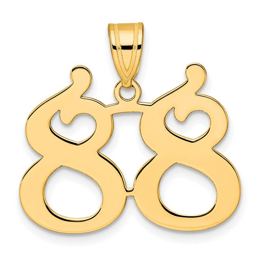 14k Polished Number 88 Pendant