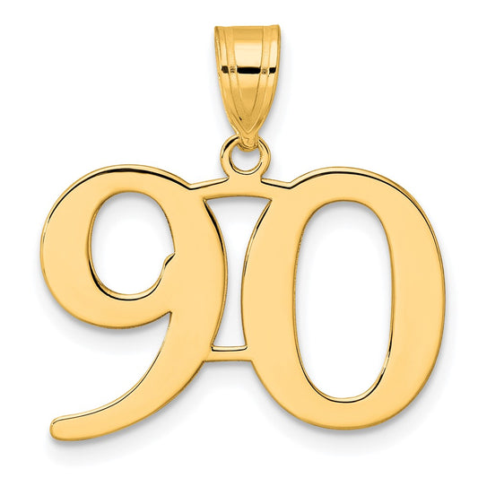 14k Polished Number 90 Pendant