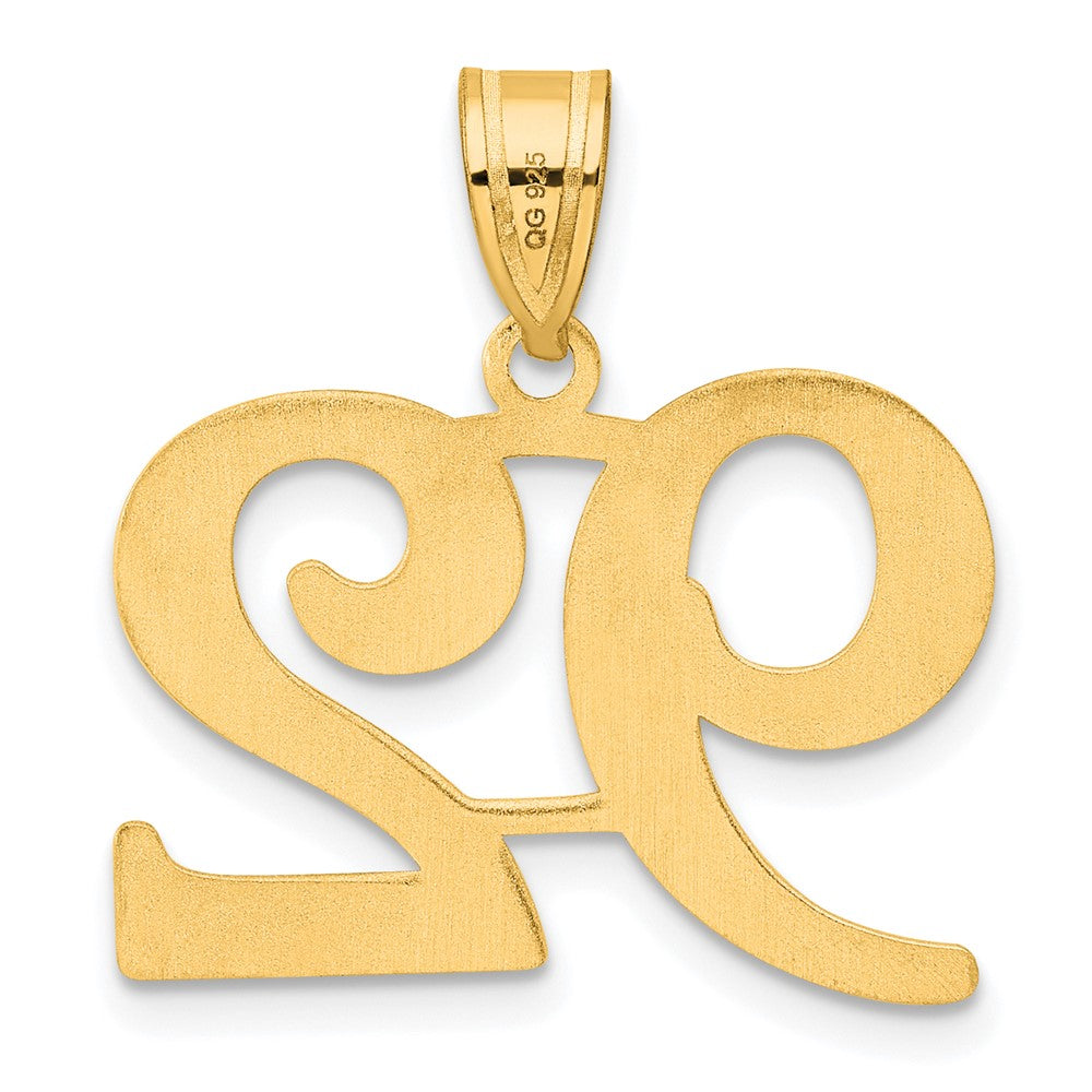 14k Polished Number 92 Pendant