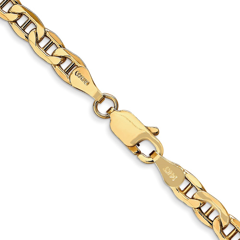 14K 26 inch 4mm Semi-Solid Anchor with Lobster Clasp Chain